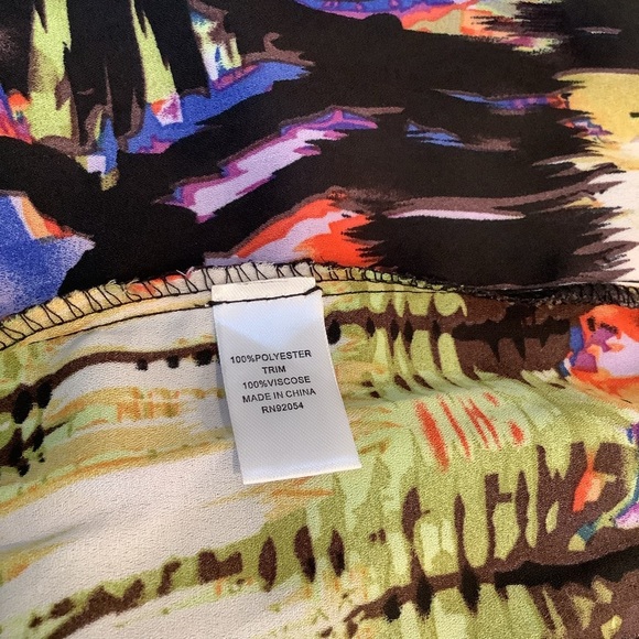 Russell Kemp NY Abstract Colorful Fringe Kimono Cardigan Size Large - Picture 7 of 8